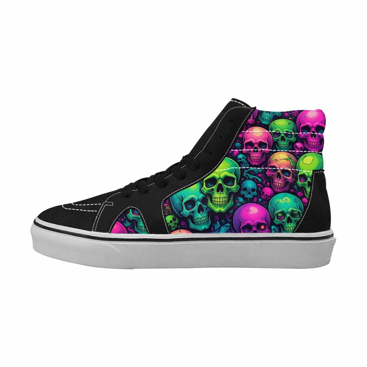 WOMEN'S Skulls - Neon High Top Canvas Neon Fantasy Shoes