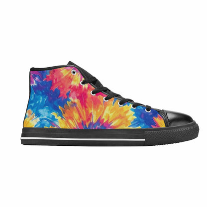 MEN'S Tie Dye Swirl High Top Canvas Aesthetic Custom Sneakers