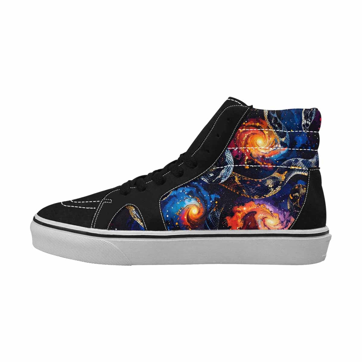 MEN'S Galaxy Snake Print High Top Canvas Cottagecore Custom Shoes