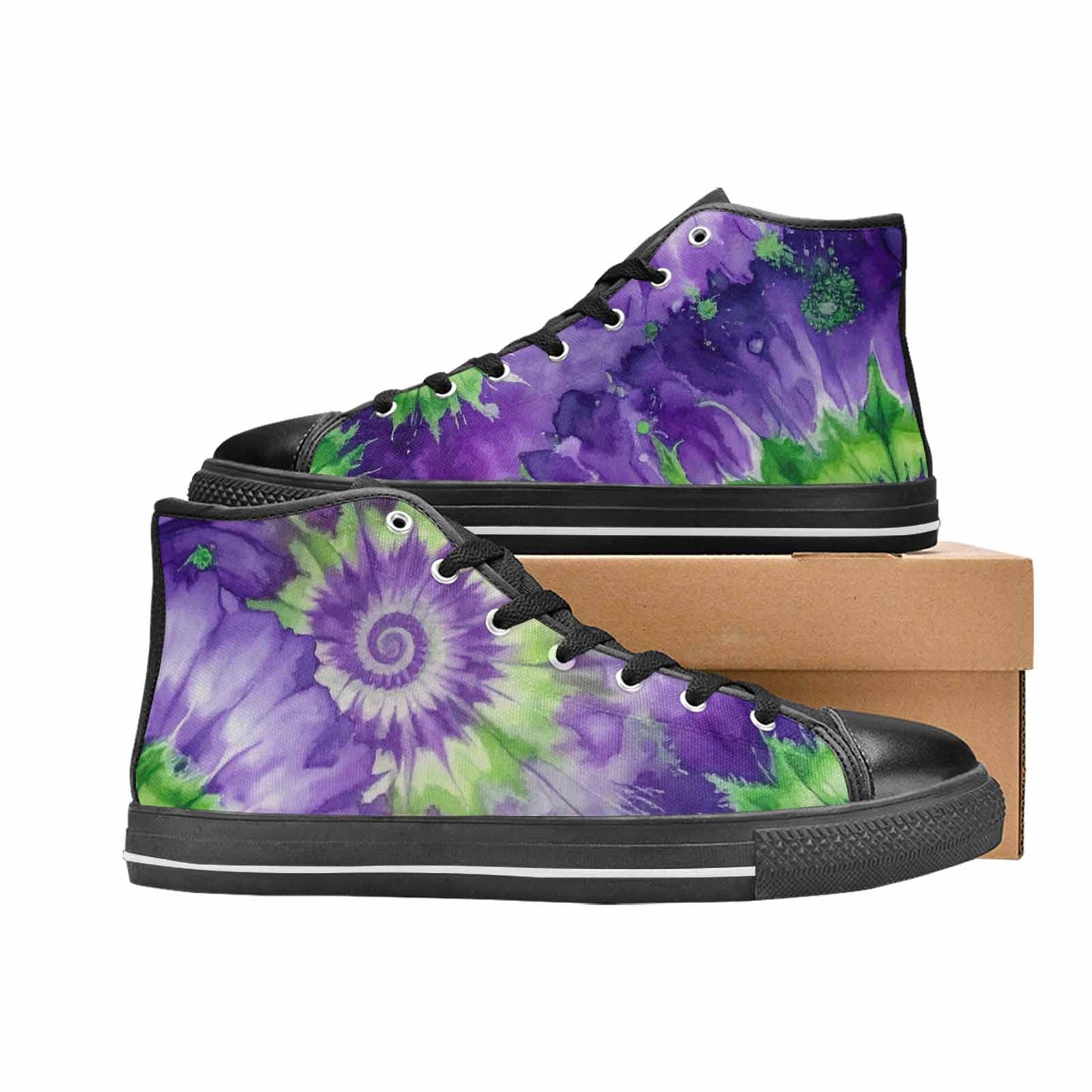 MEN'S Tie Dye - High Top Canvas Cottagecore Custom Sneakers