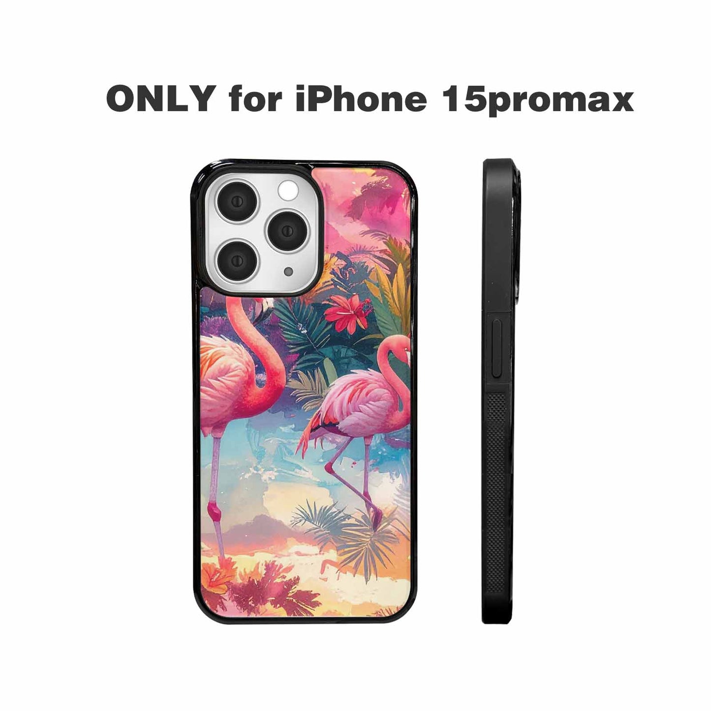 iPhone 15 Pro Max Case — Flamingo Tropical Flamingo Tropical Pattern Hundreds, Custom Art Phone Cover