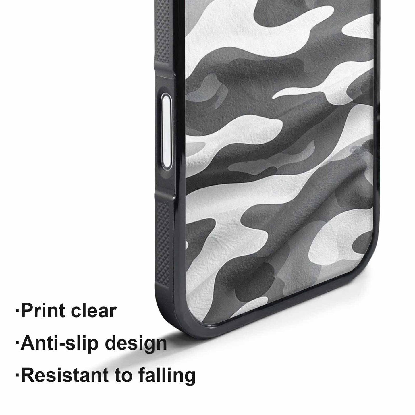 iPhone 17 Pro Max Case — Grey Camo Print Camo, Original Design Phone Case