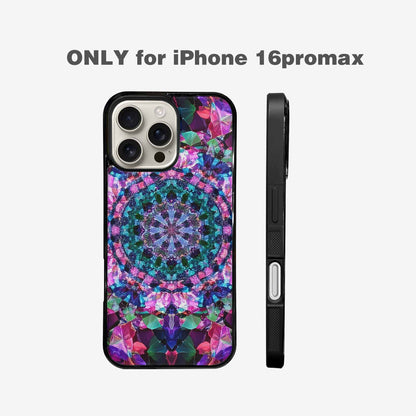 iPhone 16 Pro Max Case — Crystal Mandala Art Seamless Pattern Vibrant, Custom Print Case Cover