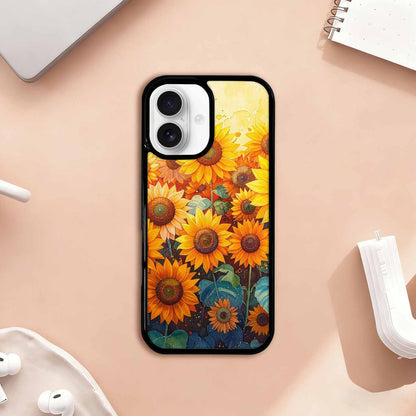 iPhone 17 Case — Full Color Vibrant Sunflower Floral, Custom Designed Case Cover