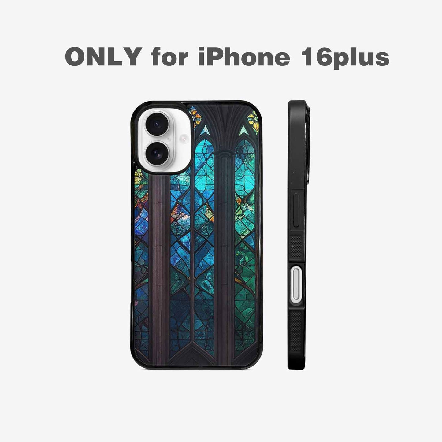 iPhone 16 Plus Case — Stained Glass Cathedral, Unique Phone Case Design