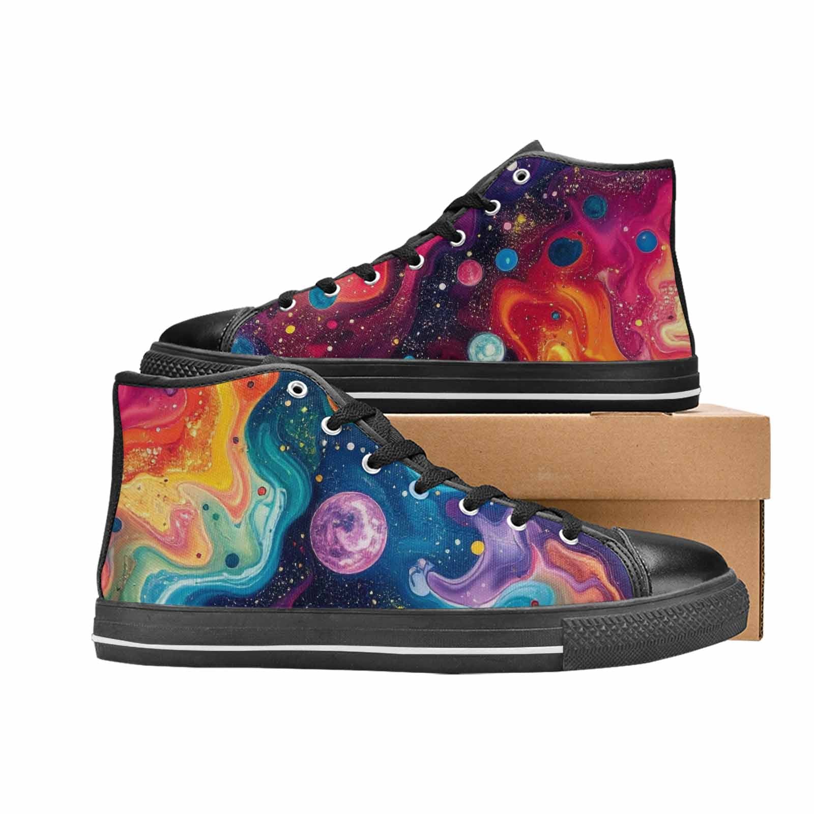 MEN'S Galaxy Art - High Top Canvas Vivid Shoes