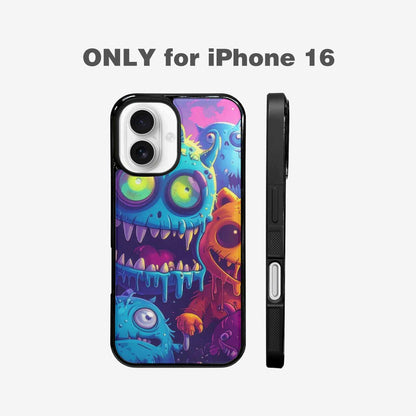 iPhone 16 Case — Overlapping Endlessly No Empty Space Monsters, Custom Art Phone Cover