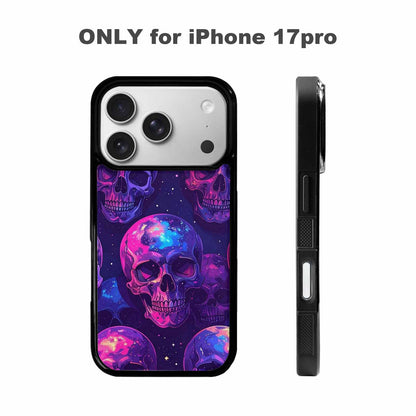 iPhone 17 Pro Case — Galaxy Skulls Art Seamless Tons Gothic, Customized Protective Case