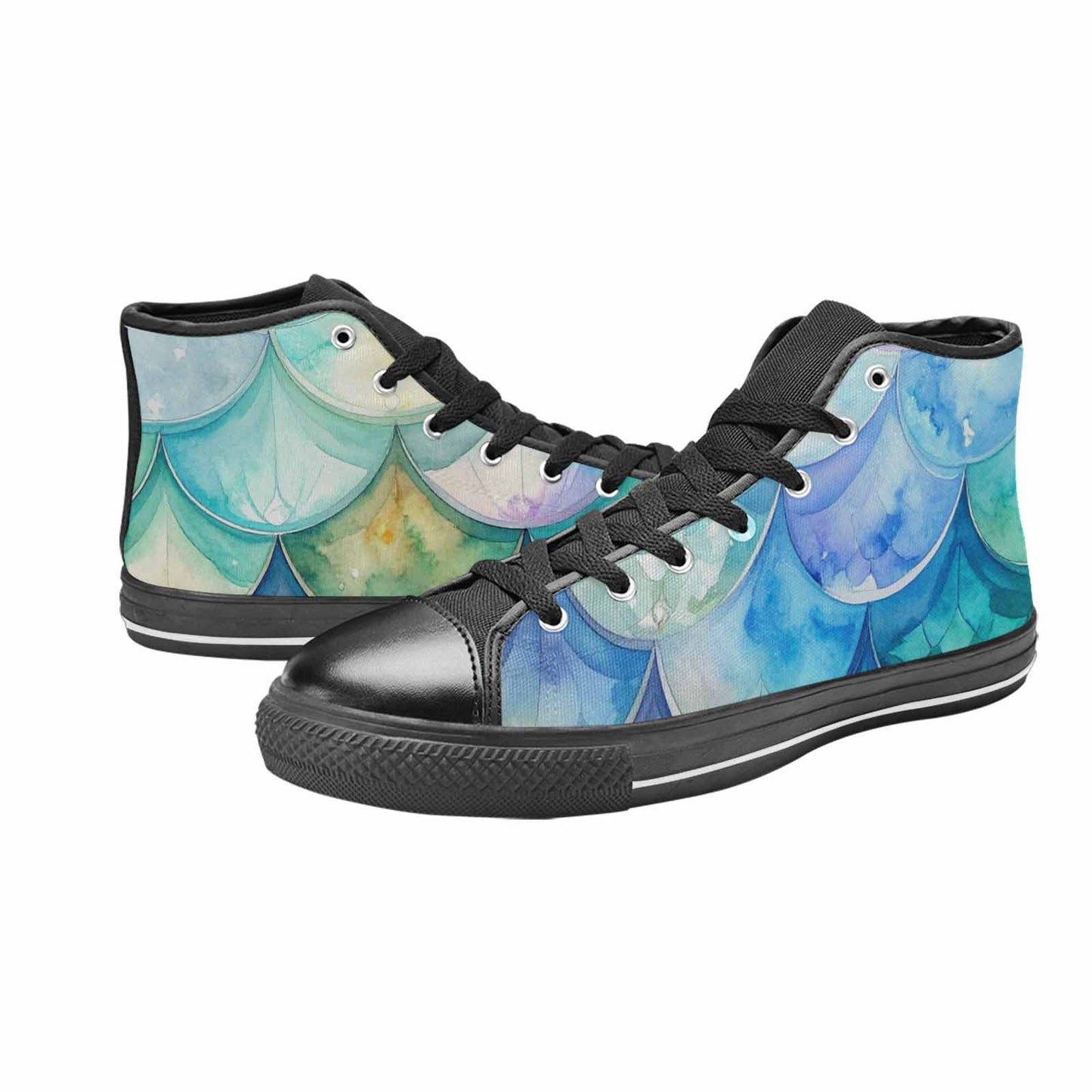MEN'S Mermaid Scale High Top Canvas Surreal Shoes