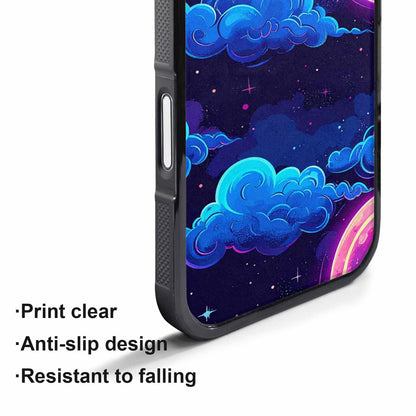 iPhone 17 Air Case — Neon Winter Moon Seamless Cartoon Cute, Custom Art Phone Cover