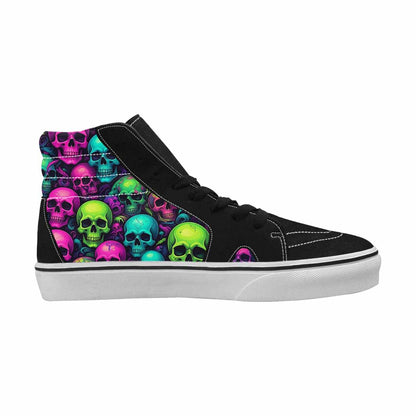 WOMEN'S Skulls - Neon High Top Canvas Cottagecore Sneakers