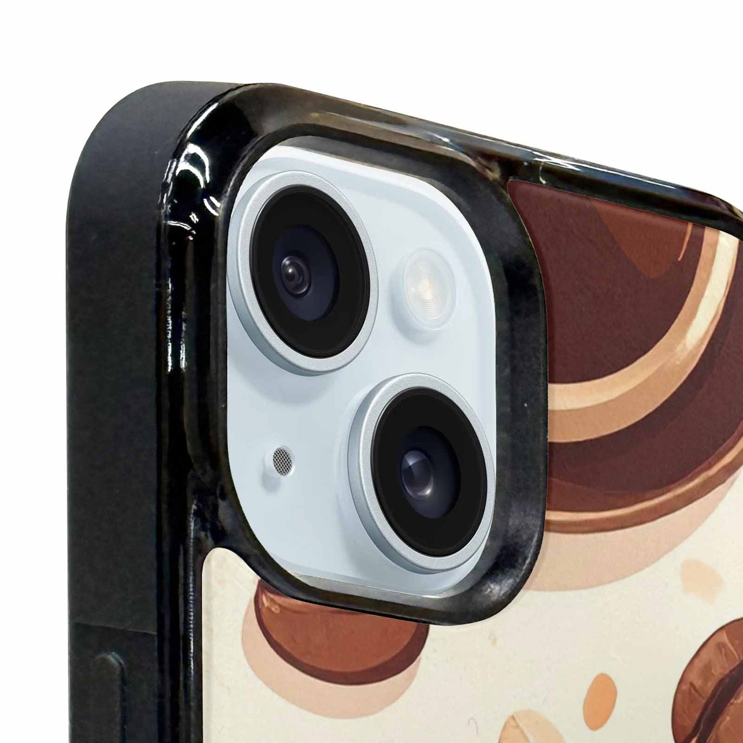 iPhone 15 Plus Case — Coffee Cup And Bean Pattern Seamless, Customized Protective Case