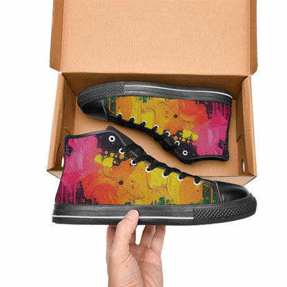 WOMEN'S Paint Splatter High Top Canvas Grunge Sneakers