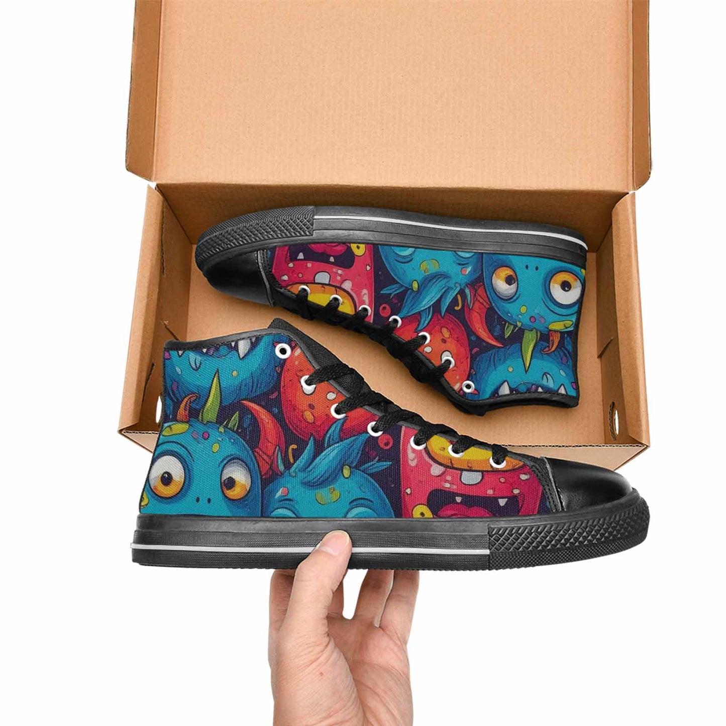MEN'S Cartoon Monster Character High Top Canvas Dark Academia Sneakers