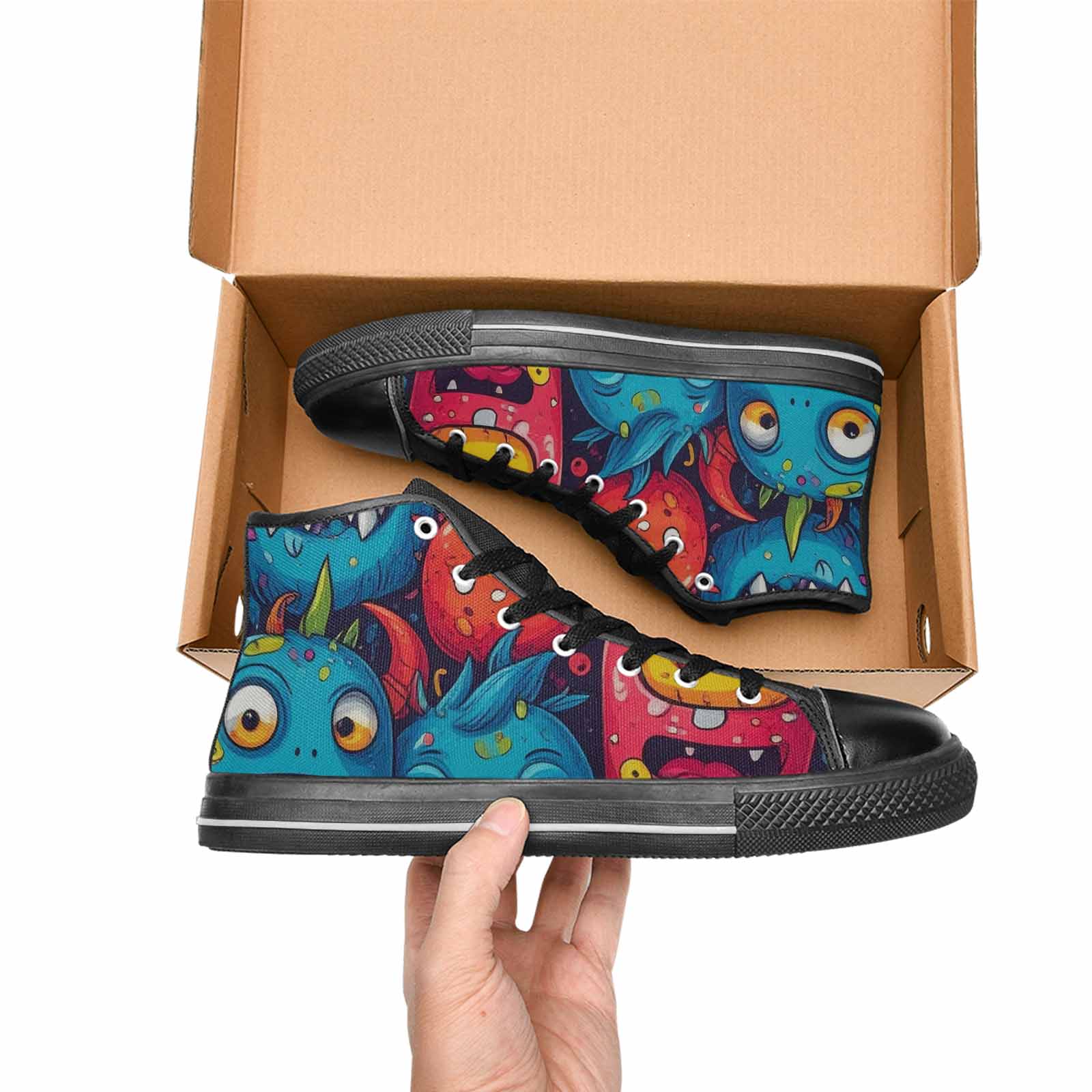 MEN'S Cartoon Monster Character High Top Canvas Dark Academia Sneakers