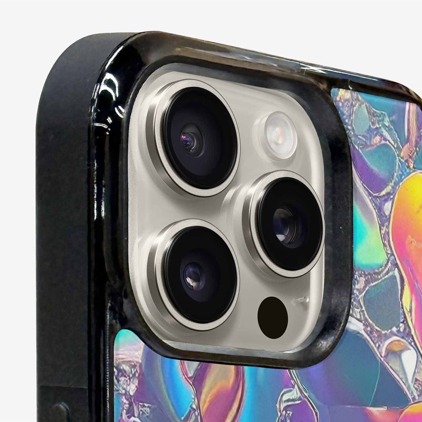 iPhone 15 Pro Max Case — Holographic Iridescent Shimmer Pattern Hundreds Of, Custom Phone Case