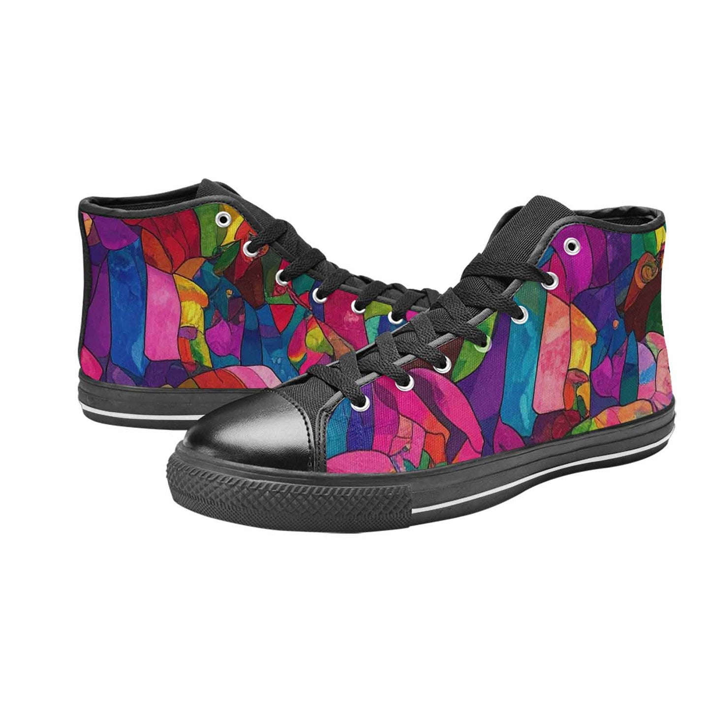 MEN'S Polysexual Flag Color High Top Canvas Neon Fantasy Custom Sneakers