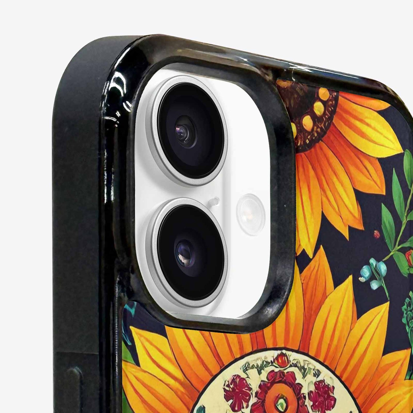 iPhone 16 Plus Case — Sunflowers And Skulls, Custom Designed Case Cover