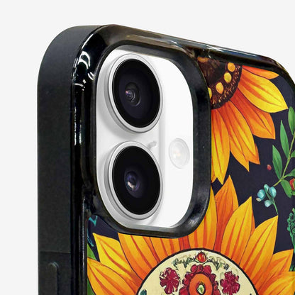 iPhone 16 Plus Case — Sunflowers And Skulls, Custom Designed Case Cover