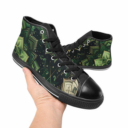 MEN'S Mandala High Top Canvas Neon Fantasy Custom Shoes