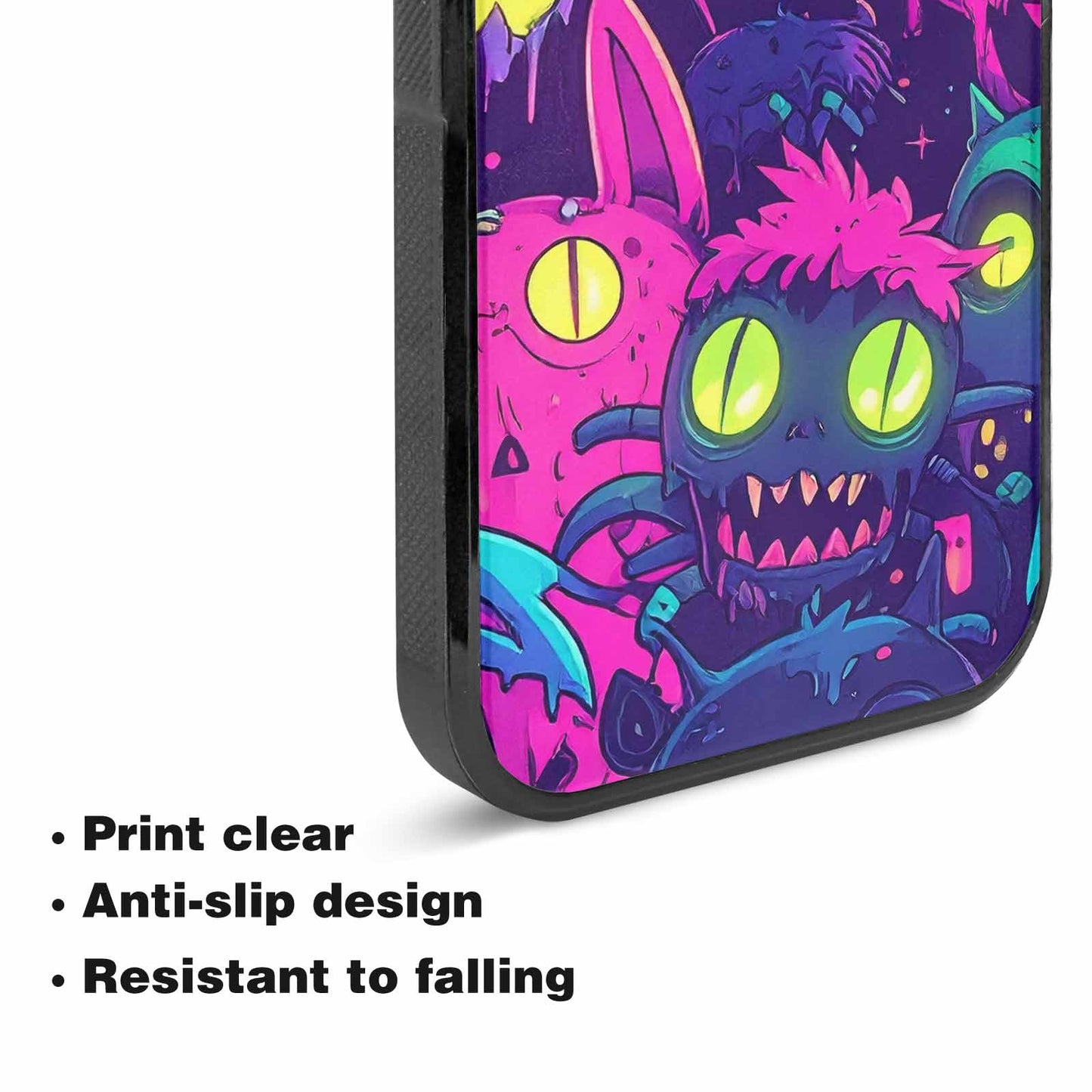 iPhone 15 Plus Case — Mixed Toxic Glow Creature Pattern Hundreds, Custom Print Case Cover