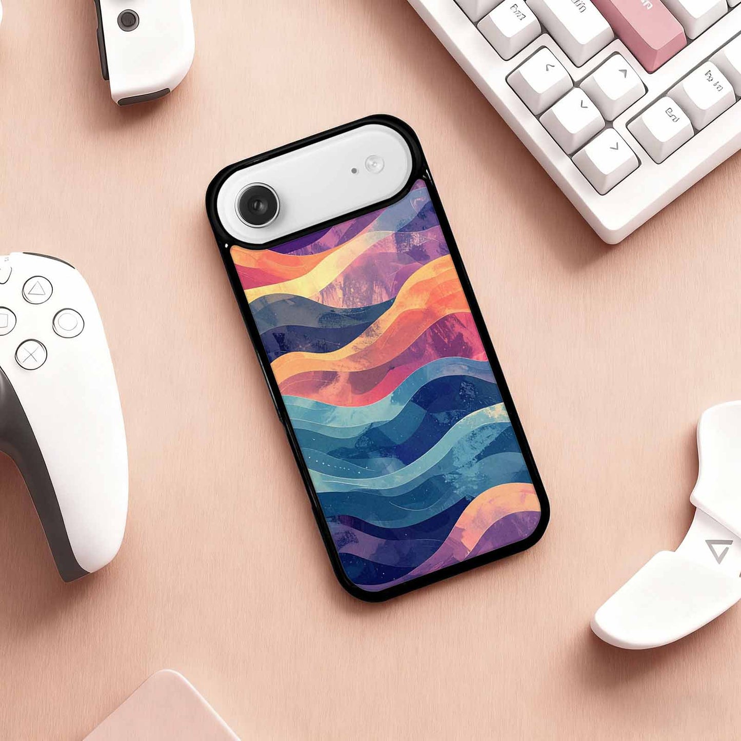 iPhone 17 Air Case — Glowing Camo Wave Camo, Custom Phone Case