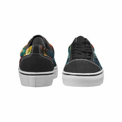 WOMEN'S Dinosaur Silhouette Canvas Lace-Up Vibrant Chaos Custom Shoes