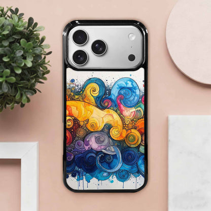 iPhone 17 Pro Max Case — Tie Dye Swirls (black Tie Dye, Custom Printed Phone Case