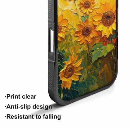 iPhone 17 Case — Impressionist Sunflower Brushstroke Pattern Floral, Personalized Phone Case
