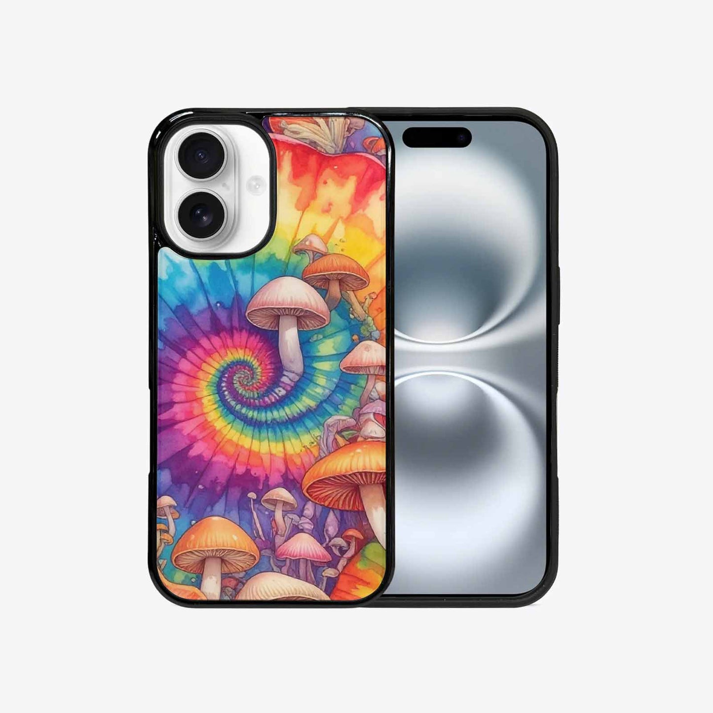 iPhone 16 Case — Mushrooms Tie Dyemushrooms Pat 3w3, Custom Phone Case