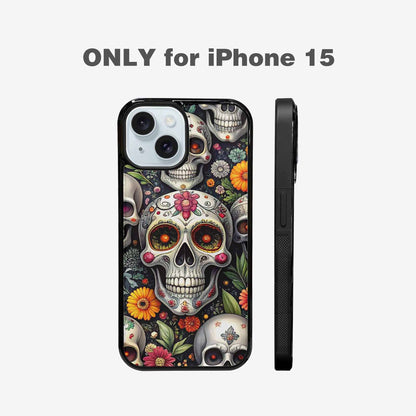 iPhone 15 Case — Greyscale Black And White Dark Black, Personalized Phone Case