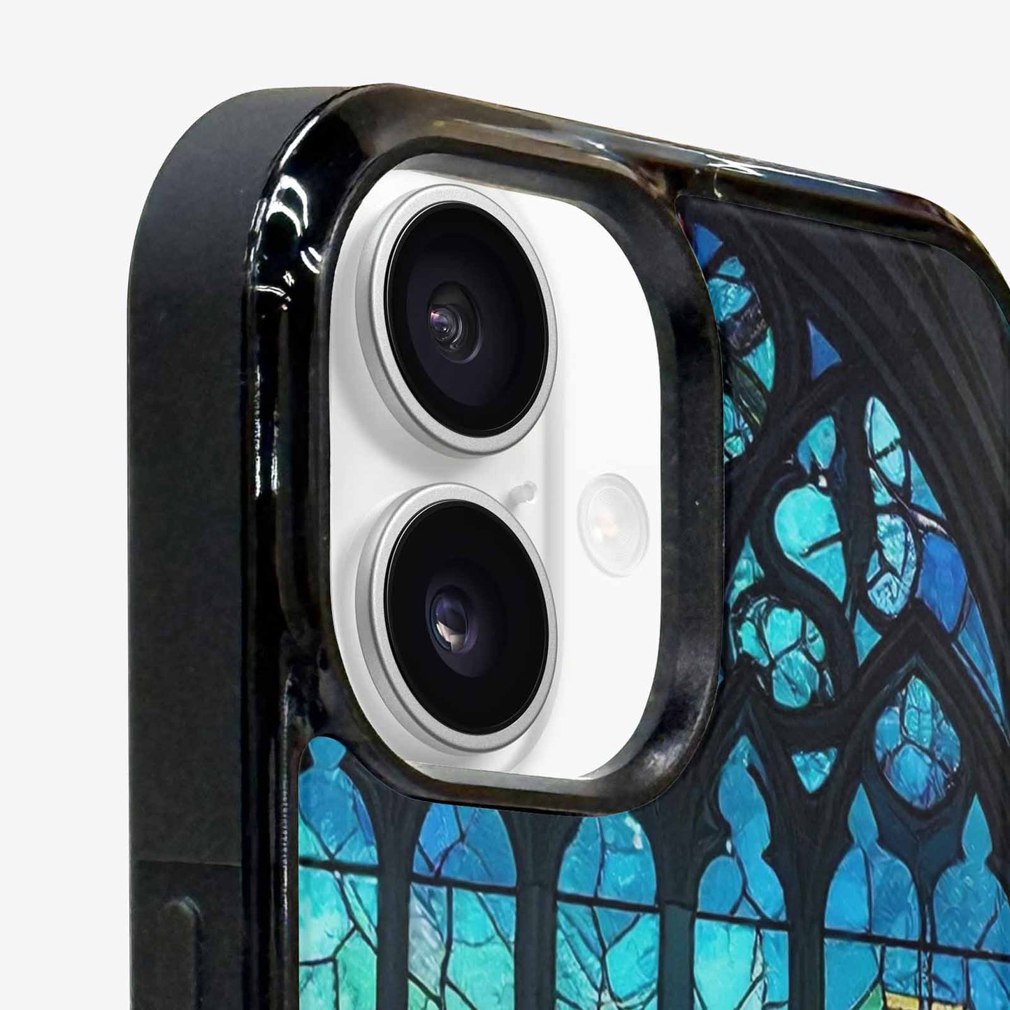 iPhone 16 Case — Stained Glass Window Pattern Seamless Repeat, Original Design Phone Case