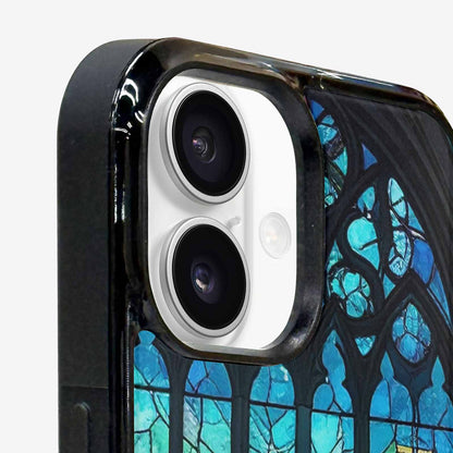 iPhone 16 Case — Stained Glass Window Pattern Seamless Repeat, Original Design Phone Case