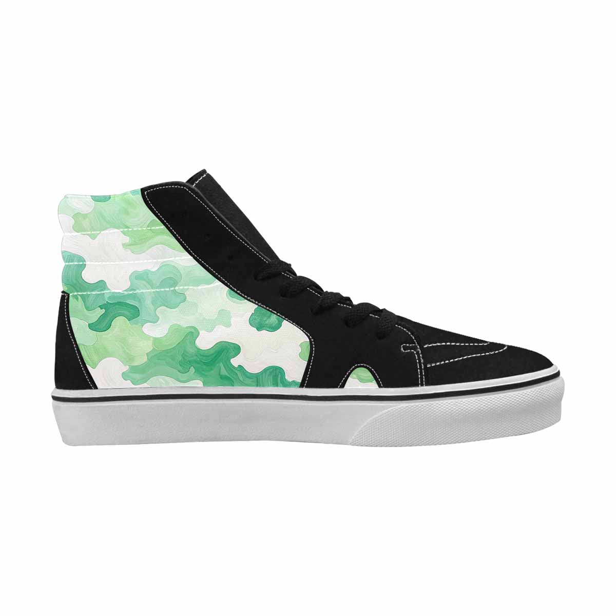 WOMEN'S Camo Mint Green White High Top Canvas Aesthetic Sneakers