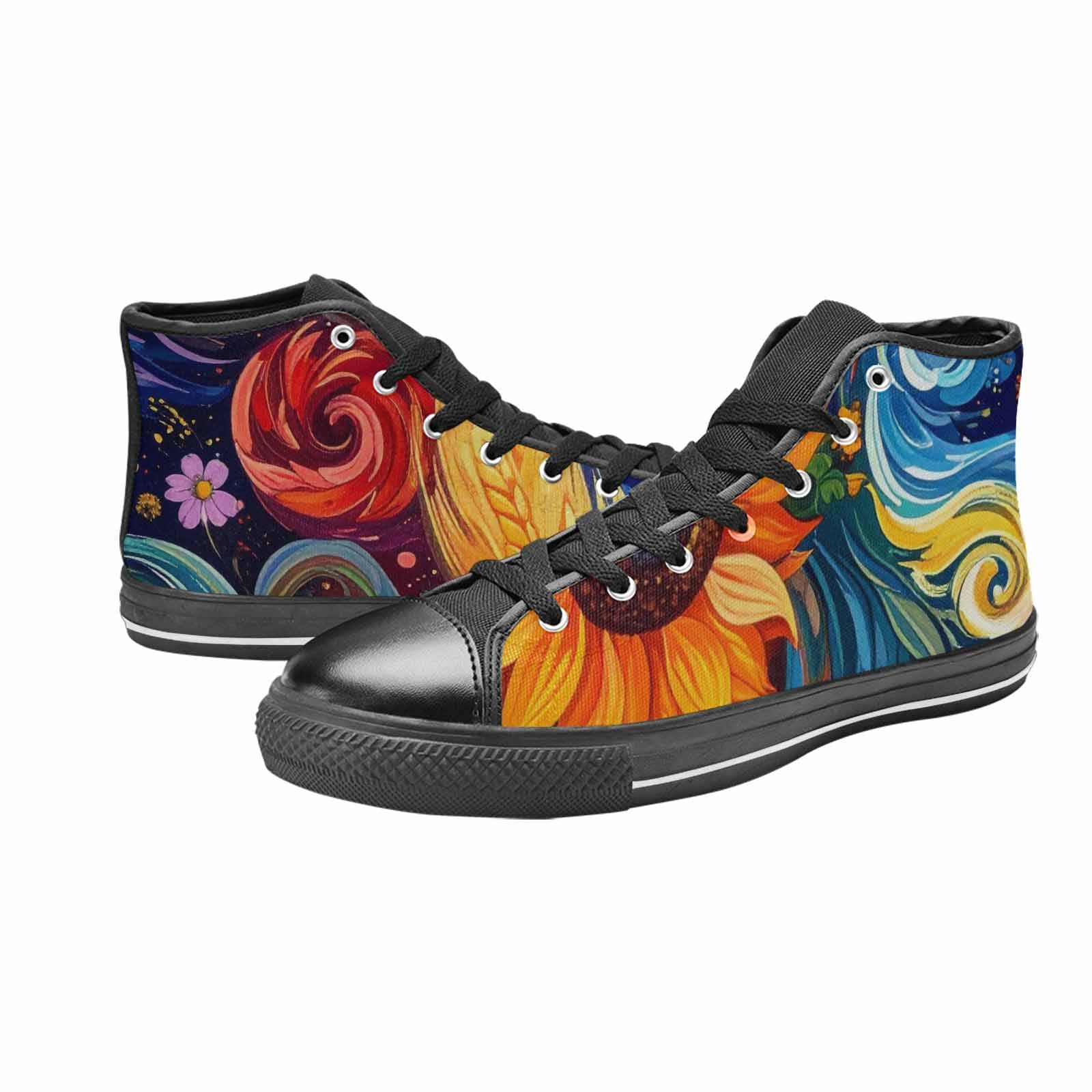 MEN'S Blend All Versions High Top Canvas Wallpaper Art Shoes