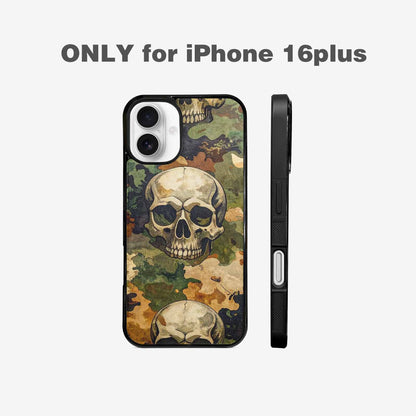 iPhone 16 Plus Case — Military Camo Texture Combined With Distressed, Custom Phone Case