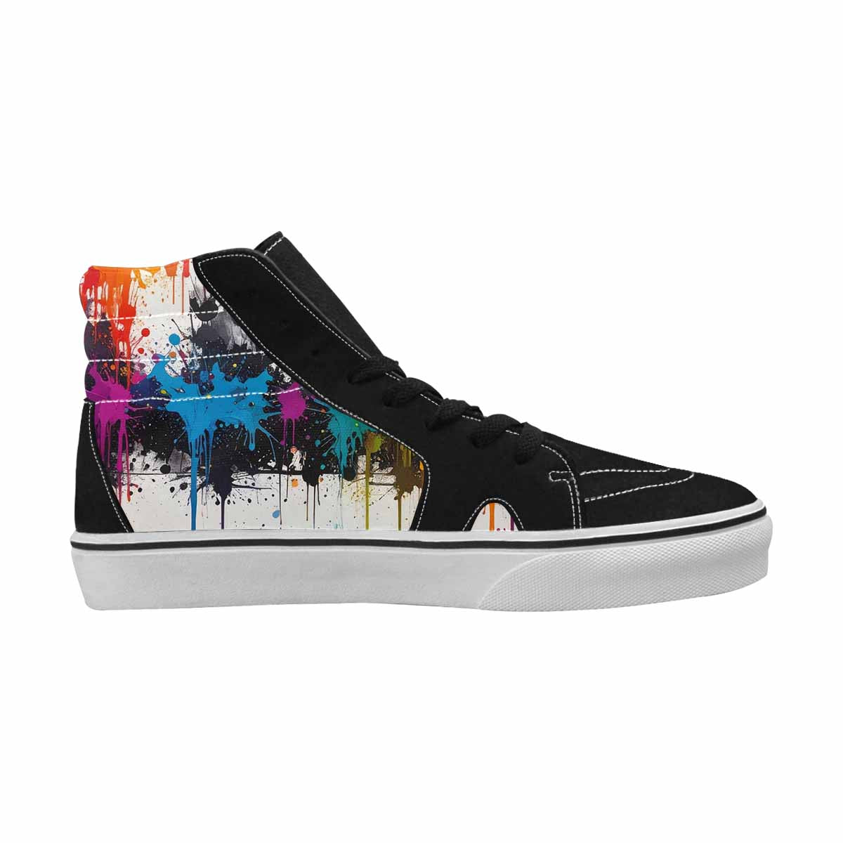 WOMEN'S Paint Splatter High Top Canvas Vibrant Chaos Custom Sneakers