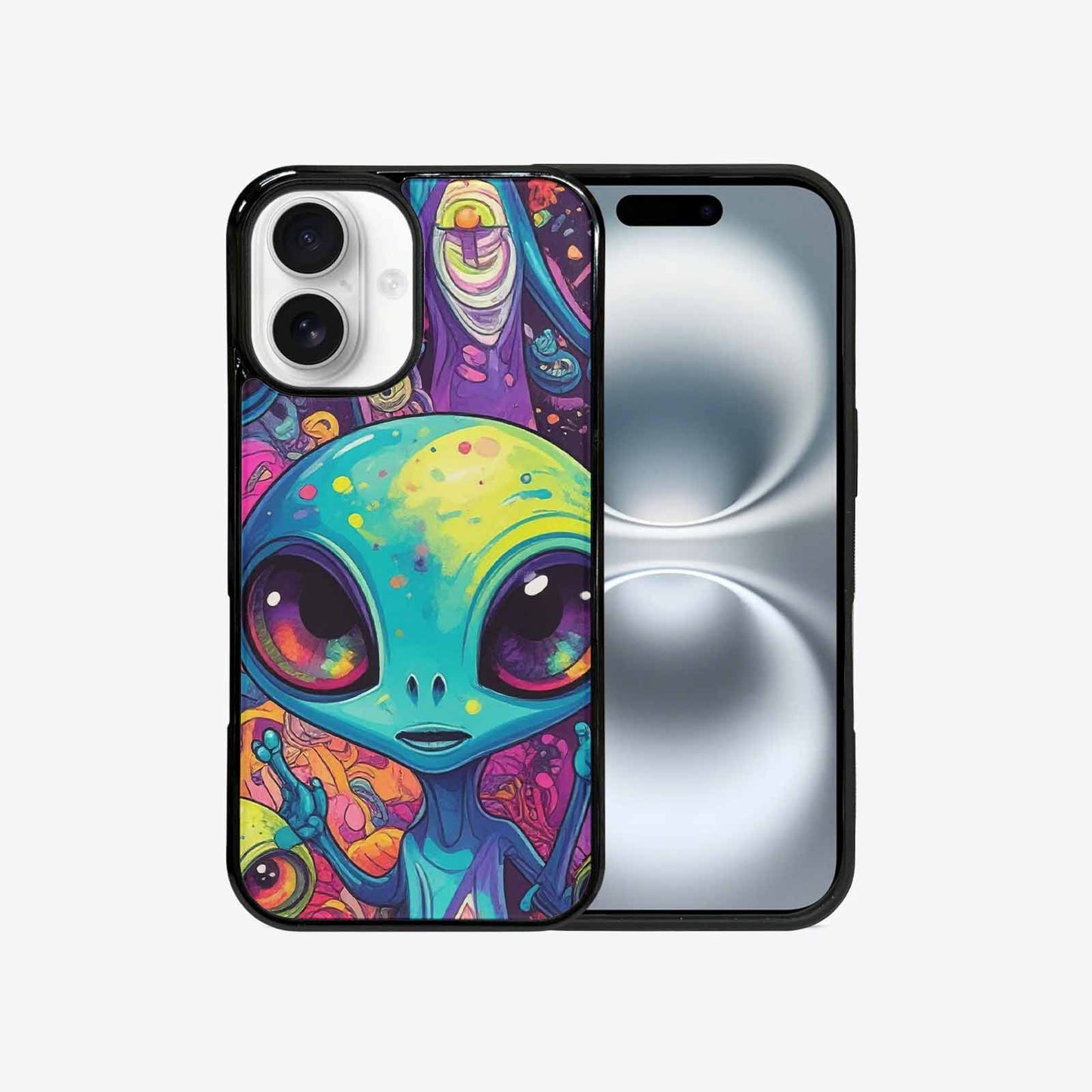 iPhone 16 Case — Cartoon Alien Characters Personalized Phone Cover, Custom Made Phone Cover