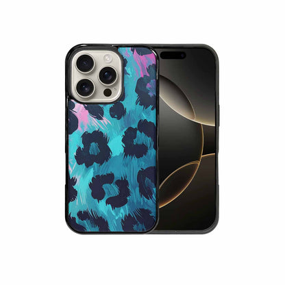 iPhone 16 Pro Case — Leopard Neon Pink Teal Airbrush, Unique Phone Case Design