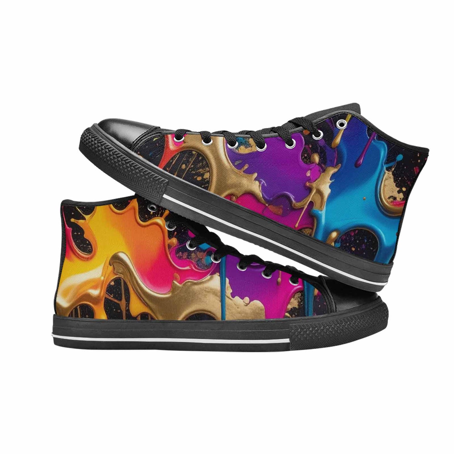 WOMEN'S Paint Splatter High Top Canvas Dreamcore Custom Shoes