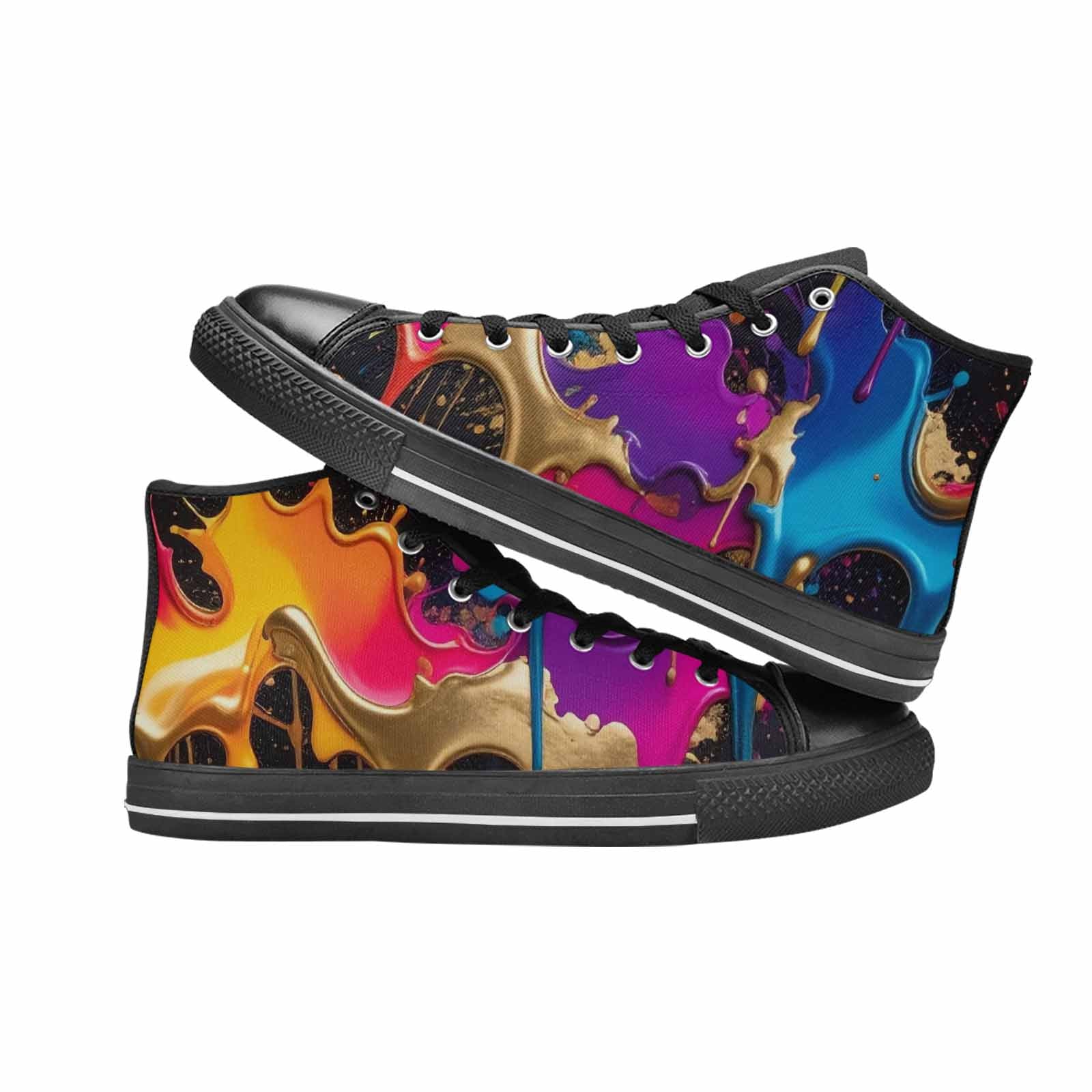 WOMEN'S Paint Splatter High Top Canvas Dreamcore Custom Shoes