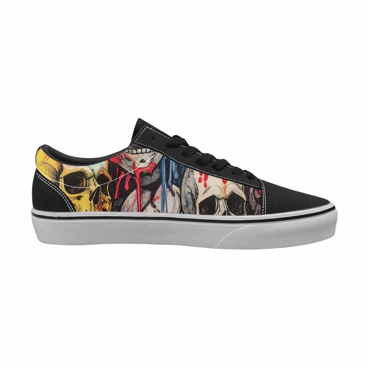 WOMEN'S Rainbow From Skull S Lace-Up Canvas Vivid Custom Sneakers