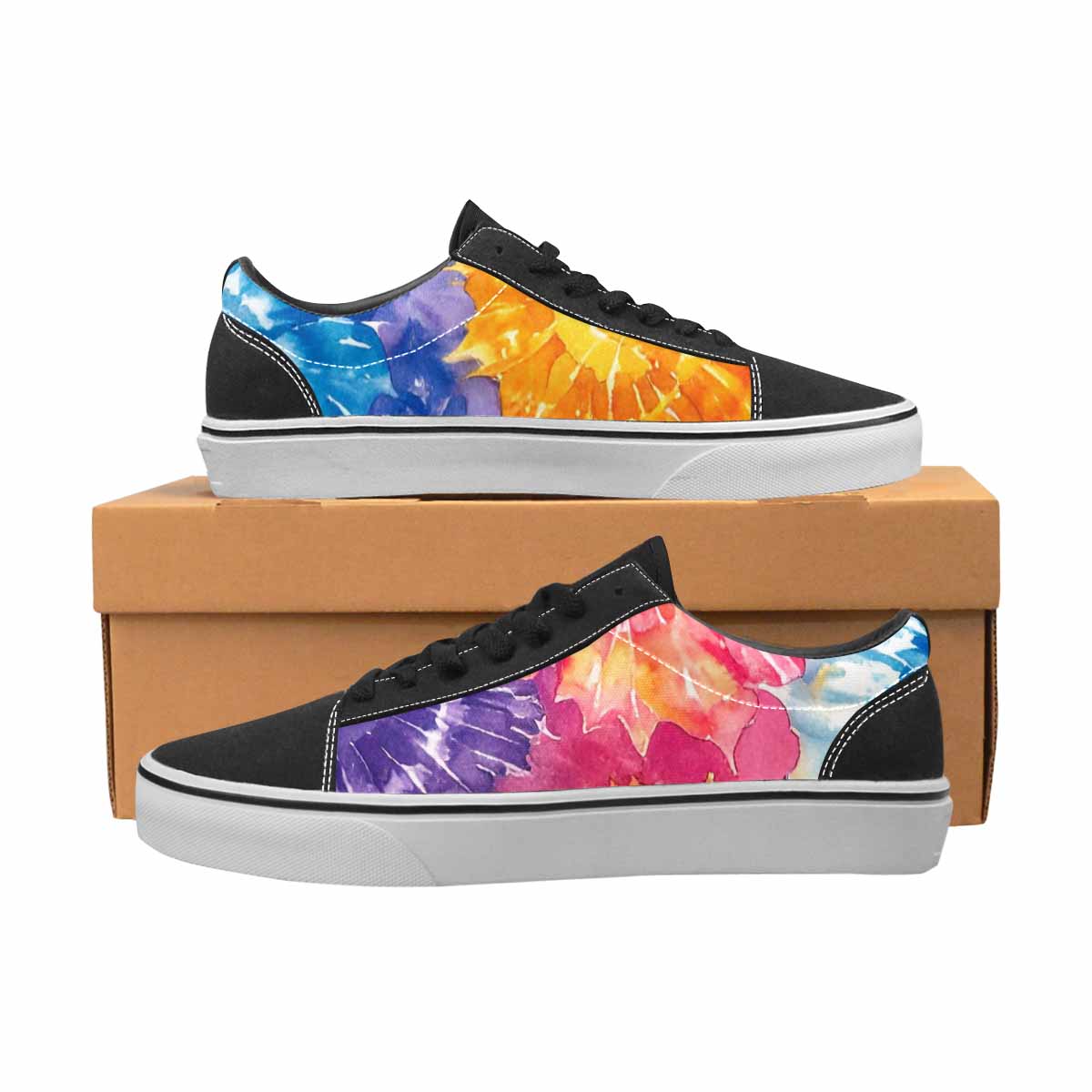 MEN'S Tie Dye Swirl Canvas Lace-Up Dreamcore Custom Sneakers