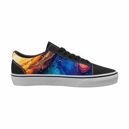 WOMEN'S Galaxy Snake Print Canvas Lace-Up Grunge Sneakers