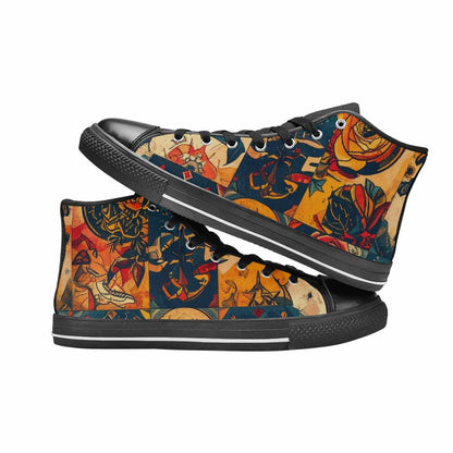WOMEN'S Old School Tattoo High Top Canvas Aesthetic Custom Sneakers
