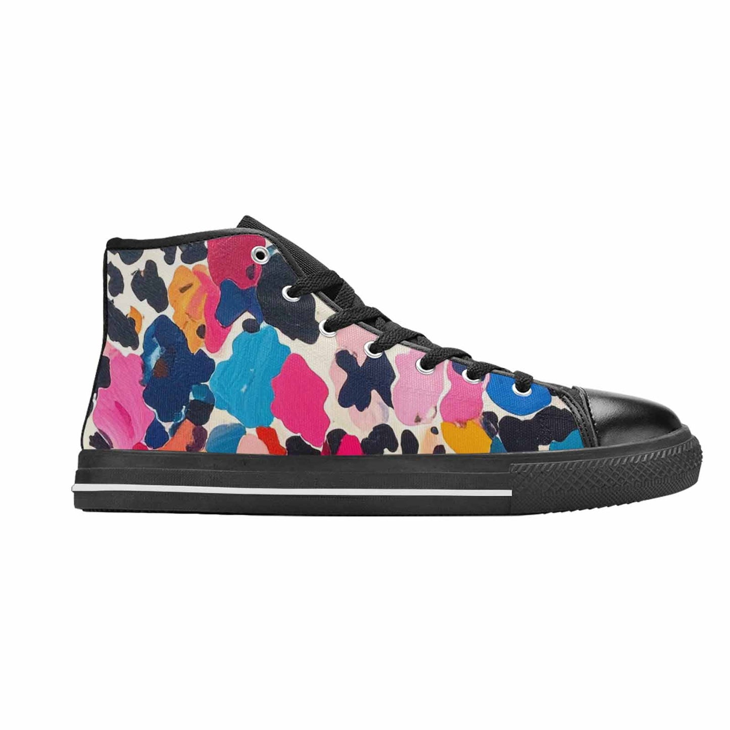 WOMEN'S Cow Animal Print High Top Canvas Grunge Shoes