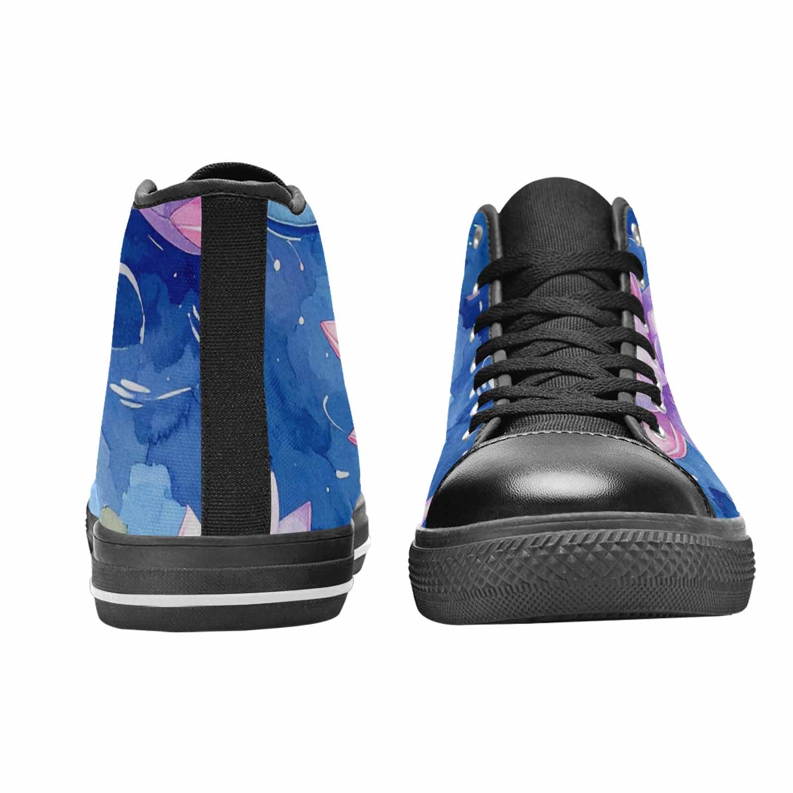MEN'S Water Lilies Impressionist High Top Canvas Vivid Shoes