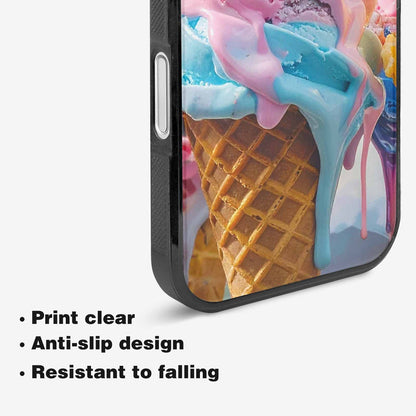 iPhone 16 Plus Case — Collage Of Overlapping Waffle Cone Icecream, Custom Art Phone Cover