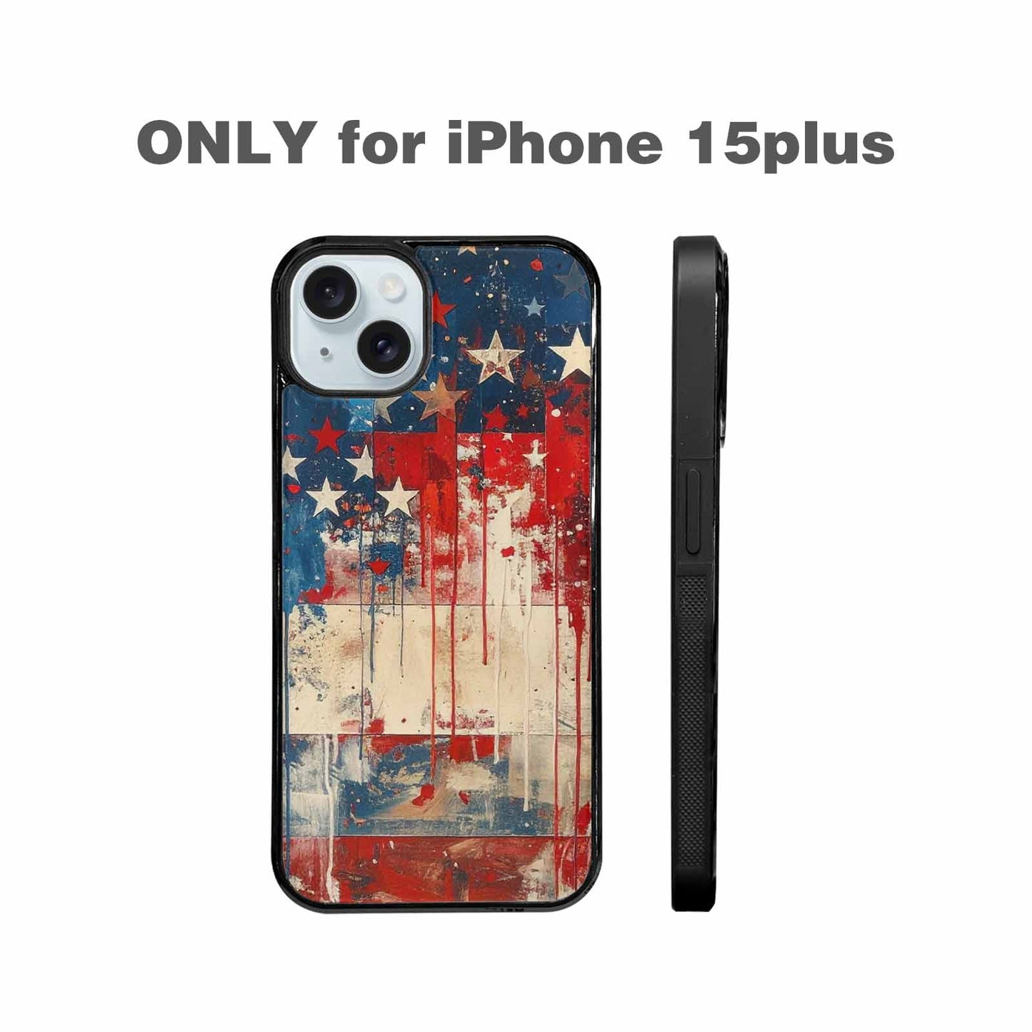 iPhone 15 Plus Case — Patriotic Stars And Stripes American Stars, Personalized Phone Case