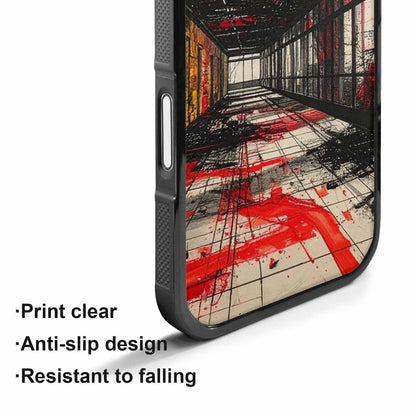 iPhone 17 Case — Black &amp; Red Ink Galaxy Space, Customized Protective Case